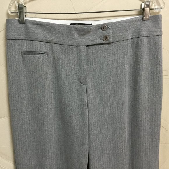 BCBGMaxAzria Womens Size 10 Gray Herringbone Stripe Pants Trousers Wide Leg NWOT - Picture 3 of 12